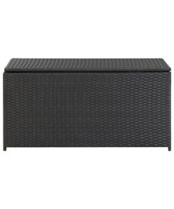 Baule da Giardino in Polyrattan 100x50x50 cm Nero