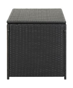Baule da Giardino in Polyrattan 100x50x50 cm Nero