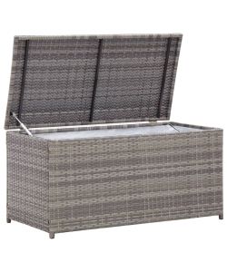 Baule da Giardino in Polyrattan 100x50x50 cm Grigio