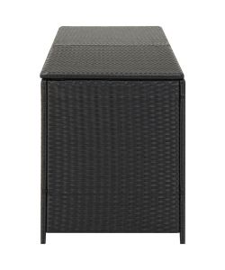 Baule da Giardino in Polyrattan 200x50x60 cm Nero