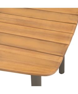 vidaXL Tavolo da Giardino in Acacia e Acciaio - Marrone - 200x100 cm