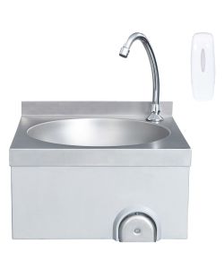 Lavandino con Rubinetto e Dispenser Sapone in Acciaio Inox