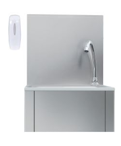 Lavandino con Rubinetto e Dispenser Sapone in Acciaio Inox