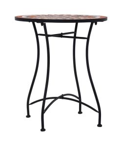 Tavolino da Bistrot con Mosaico Marrone 60 cm in Ceramica