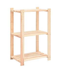 Scaffale a 3 Livelli 60x38x90 cm in Massello di Pino 150 kg