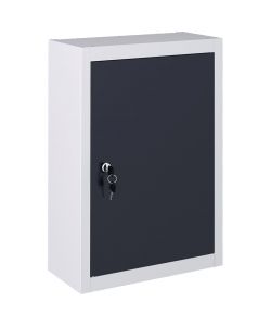  Armadio a Parete Stile Industriale in Metallo Grigio Nero