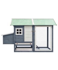 Pollaio Grigio 170x81x110cm in Legno Massello di Pino e Abete