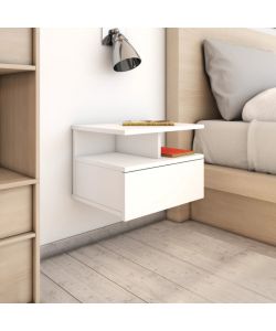 vidaXL Comodino Pensile Bianco 40x31x27 cm in Legno Multistrato - Design Elegante e Classico