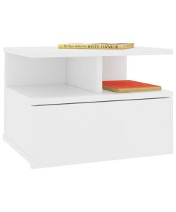 vidaXL Comodini Pensili 2 pz Bianco 40x31x27 cm in Truciolato - Design Elegante e Classico - Spazio per Libri e Riviste - Facile Montaggio
