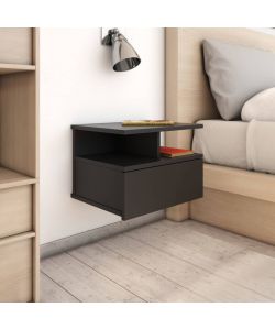 vidaXL Comodini Pensili 2 pz Nero 40x31x27 cm in Truciolato - Design Elegante e Classico - Spazio per Libri e Decorazioni - Facile Montaggio
