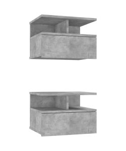 vidaXL Comodini Pensili 2 pz Grigio Calcestruzzo 40x31x27cm Eleganti