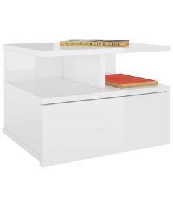 vidaXL Comodini Pensili 2 pz Bianco Lucido 40x31x27 cm in Truciolato - Design Elegante e Classico - Spazio per Riviste e Libri - Facile Montaggio