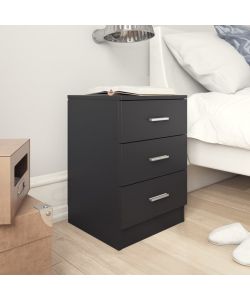vidaXL Comodini 2 pz Nero 38x35x56 cm in Truciolato con 3 cassetti