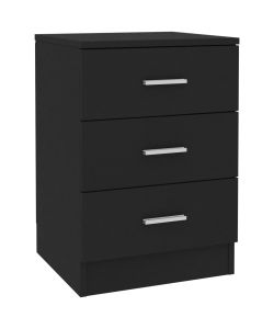 vidaXL Comodini 2 pz Nero 38x35x56 cm in Truciolato con 3 cassetti