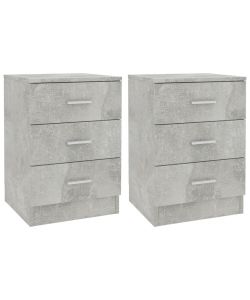 vidaXL Comodini 2 pz Grigio Cemento 38x35x56 cm in Truciolato