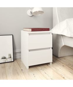 Comodini 2 pz Bianco 30x30x40 cm in Legno Ingegnerizzato