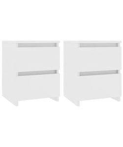 Comodini 2 pz Bianco 30x30x40 cm in Legno Ingegnerizzato