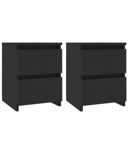 vidaXL - Comodini Neri 2 pz 30x30x40 cm in Truciolato - Eleganti e Versatili