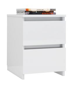 vidaXL - Comodini Bianchi Lucidi 2 pz 30x30x40 cm in Truciolato