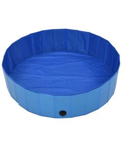 Piscina per Cani Pieghevole Blu 120x30 cm in PVC