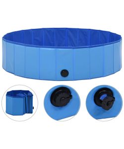 Piscina per Cani Pieghevole Blu 120x30 cm in PVC