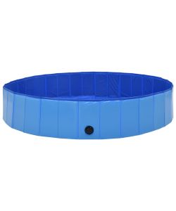 Piscina per Cani Pieghevole Blu 160x30 cm in PVC