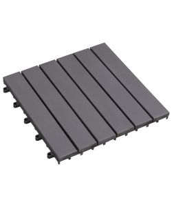 Pannelli Decking 10 pz Grigio Slavato 30x30cm Massello d'Acacia 46586