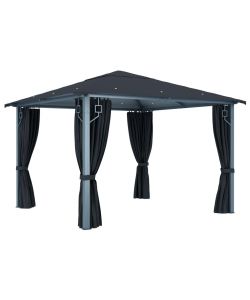 Gazebo con Tenda 300x300 cm Antracite Alluminio