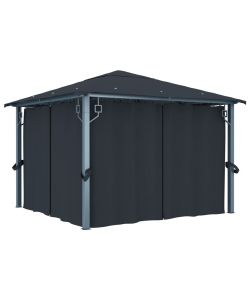 Gazebo con Tenda 300x300 cm Antracite Alluminio