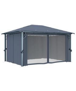 Gazebo con Tenda 400x300 cm Antracite Alluminio
