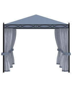 Gazebo con Schermi a Rete 3x4 cm Antracite in Acciaio