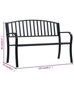 vidaXL Panchina da Giardino - Nero - 125 cm