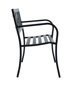 Panchina da Giardino 125 cm Nera in Acciaio  47942