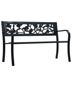 Panchina da Giardino 125 cm Nera in Acciaio  47942