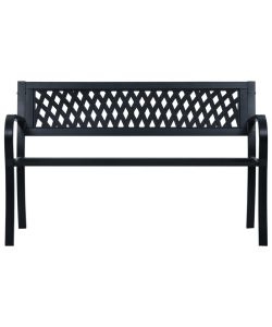 Panchina da Giardino 125 cm Nera in Acciaio  47943