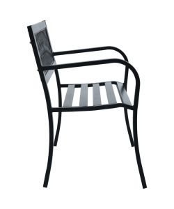 Panchina da Giardino 125 cm Nera in Acciaio  47943