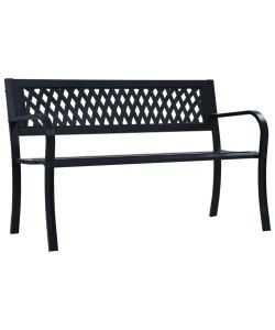 Panchina da Giardino 125 cm Nera in Acciaio  47943