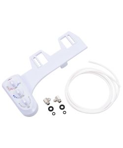 Bidet Accessorio per WC a Doppio Ugello Acqua Calda e Fredda