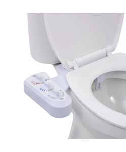 Bidet Accessorio per WC a Doppio Ugello Acqua Calda e Fredda