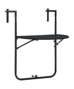 Tavolo da Balcone Pensile Nero 60x64x83,5cm Plastica Rattan