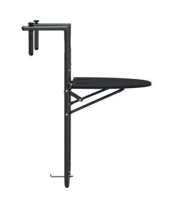Tavolo da Balcone Pensile Nero 60x64x83,5cm Plastica Rattan