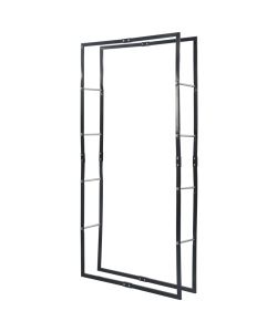 Rastrelliera per Legna da Ardere Nera 100x25x200 cm in Acciaio