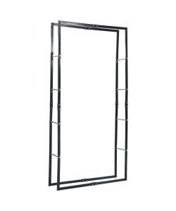 Rastrelliera per Legna da Ardere Nera 100x25x200 cm in Acciaio