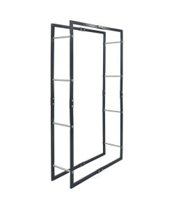 Rastrelliera per Legna da Ardere Nera 80x25x150 cm in Acciaio
