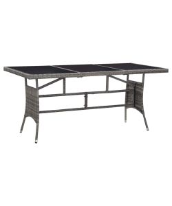 Tavolo da Giardino Grigio 170x80x74 cm in Polyrattan