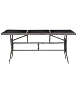 Tavolo da Giardino Grigio 170x80x74 cm in Polyrattan