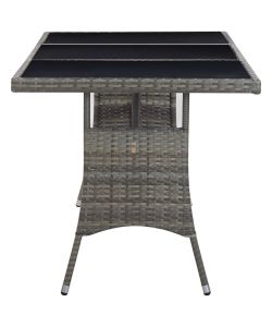 Tavolo da Giardino Grigio 170x80x74 cm in Polyrattan