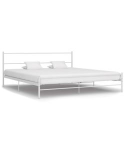vidaXL Letto Matrimoniale Bianco in Metallo - 160x200 cm