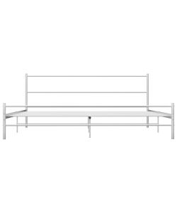 vidaXL Letto Matrimoniale Bianco in Metallo - 160x200 cm