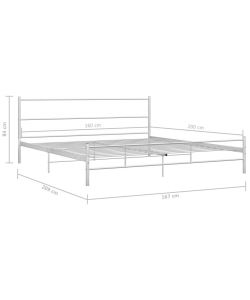vidaXL Letto Matrimoniale Bianco in Metallo - 160x200 cm